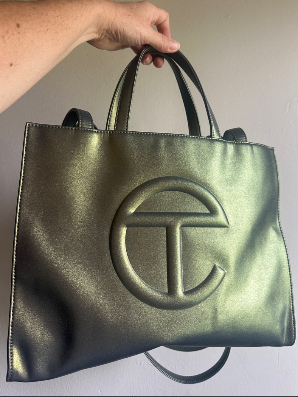 AUTHENTIC ICONIC TELFAR LARGE SHOPPING BAG IN ACID NWOT - Picture 1 of 5